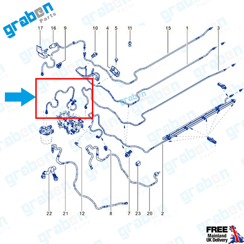 Grabenparts_Fuel Pipe For Dacia Duster 1.5 Dci / Dacia Lodgy 1.5 Dci 2013-2018 175061614R_