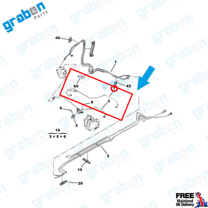 Grabenparts_Fuel Pipe For Peugeot Boxer 3008 5008 Vauxhall Vivaro 2.0 Diesel 9676950180_