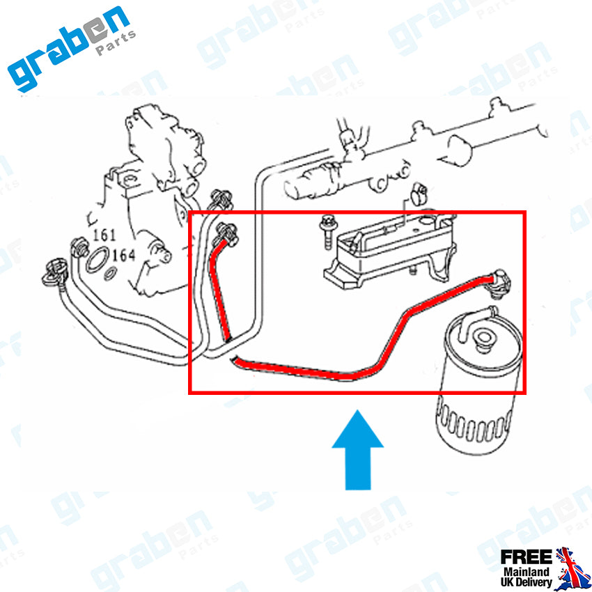 Grabenparts_Fuel Pipe / Fuel Feed Line For Mercedes C-Class C200 CDI / C220 CDI A6110707032_