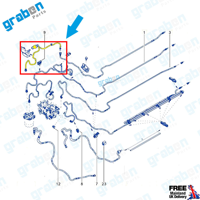 Grabenparts_Fuel Pipe Hose For Dacia Duster 1.5 DCI 2013+ 80KW 109 HP 175063943R_