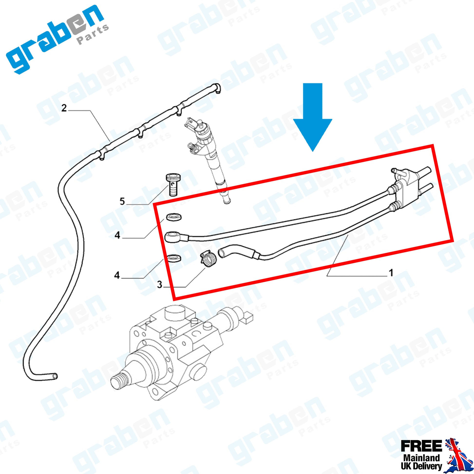 Grabenparts_Fuel Pipe Hose For Fiat Ducato Iveco Daily V 2.3 Diesel 504375094 68133406AA_