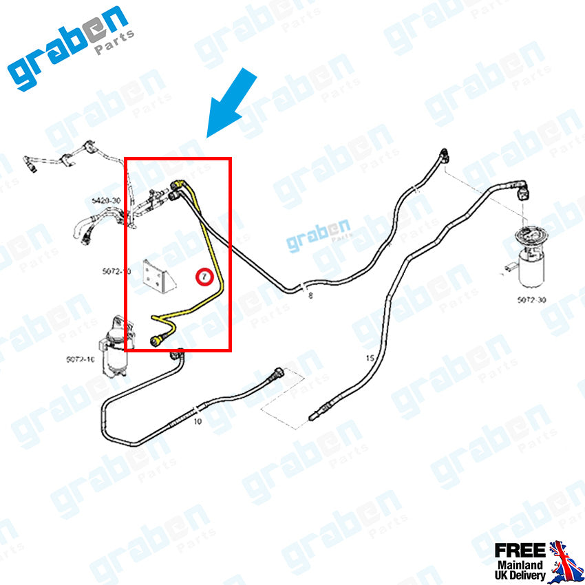 Grabenparts_Fuel Pipe Hose For Iveco Daily VI 2.3 / 3.0 Diesel 2014+ 5801637997_