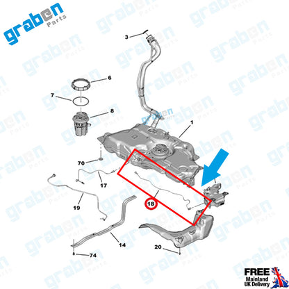Grabenparts_Fuel Pipe Hose For Peugeot 3008 Vauxhall Grandland 2.0 1.5 Bluehdi 9810769180_