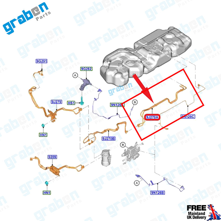 Grabenparts_Fuel Pipe Set For Ford Transit V363 Transit Custom 2.0 EcoBlu K219J338BB 2469928_