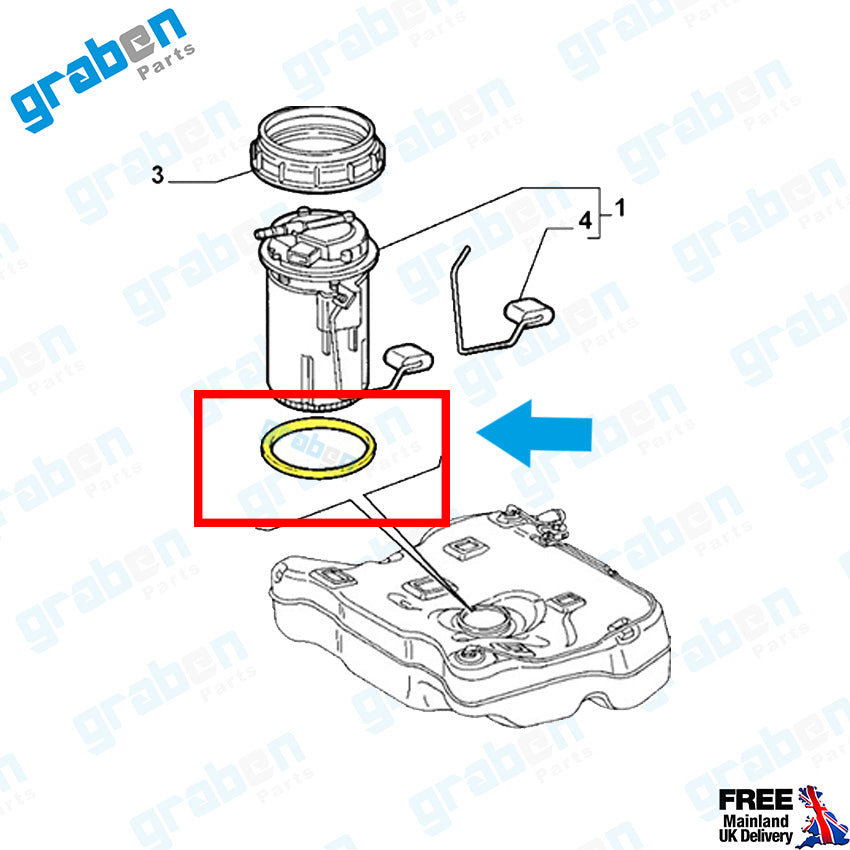 Grabenparts_Fuel Pump Basket Seal For Fiat / Alfa Romeo / Lancia 46523406 , 68101364AA_