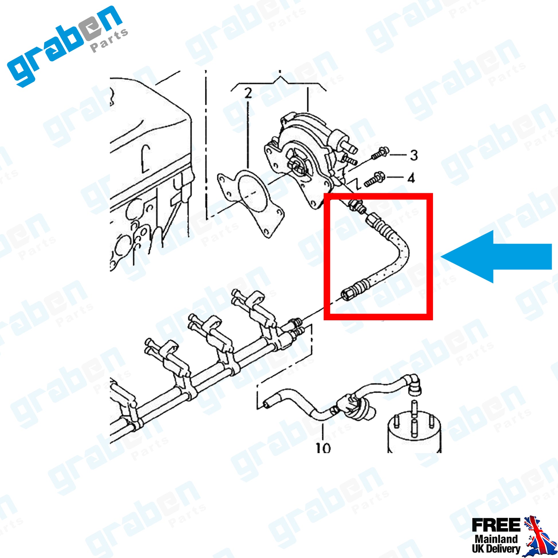 Grabenparts_Fuel Pump Hose For Volkswagen Transporter T5 / Touareg 2.5 TDI 2003+ 070127511C_