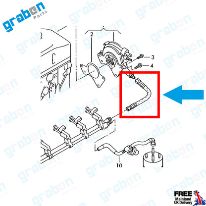 Grabenparts_Fuel Pump Hose For Volkswagen Transporter T5 / Touareg 2.5 TDI 2003+ 070127511C_