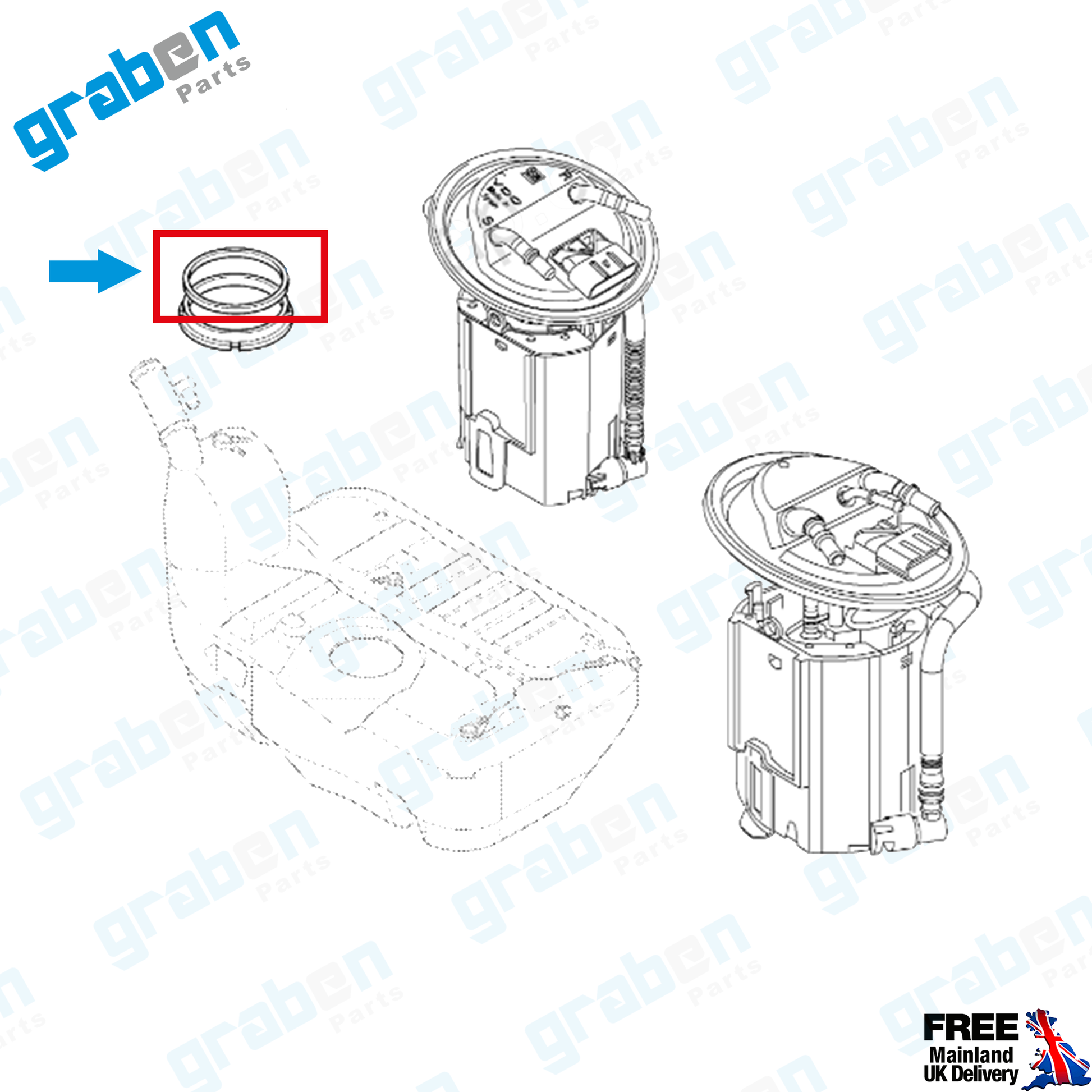 Grabenparts_Fuel Tank Grommet Seal For Vauxhall Astra G / Corsa C 2000+ 815910 , GM 9227607_