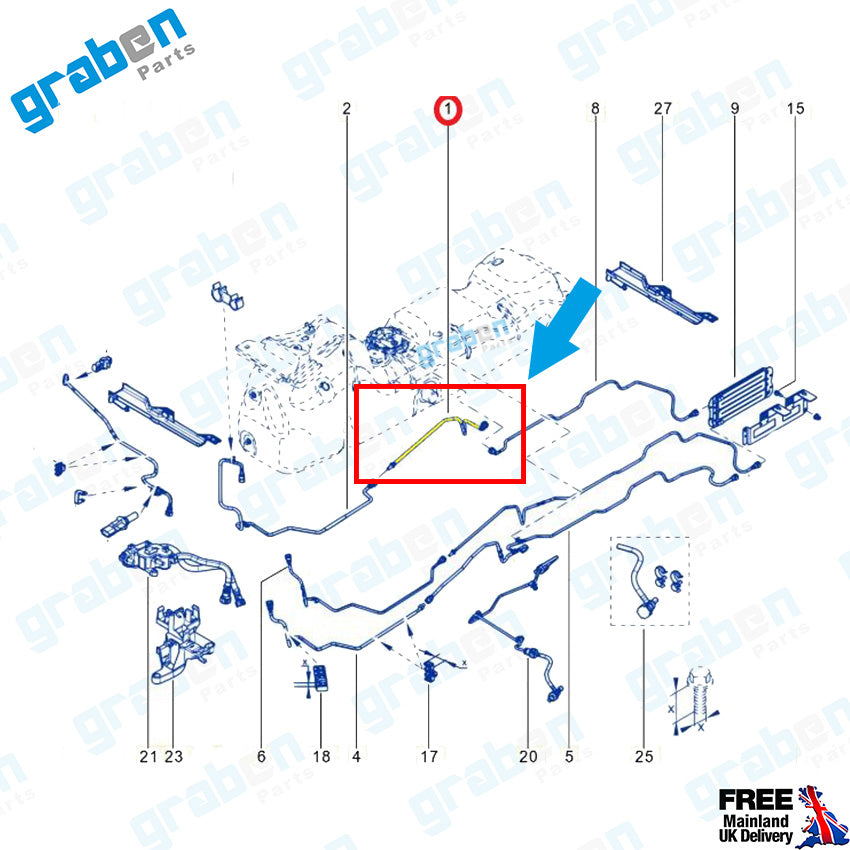 Grabenparts_Fuel Tank Hose For Vauxhall Movano II B / Renault Master III 2.3 dCi 8200731160_