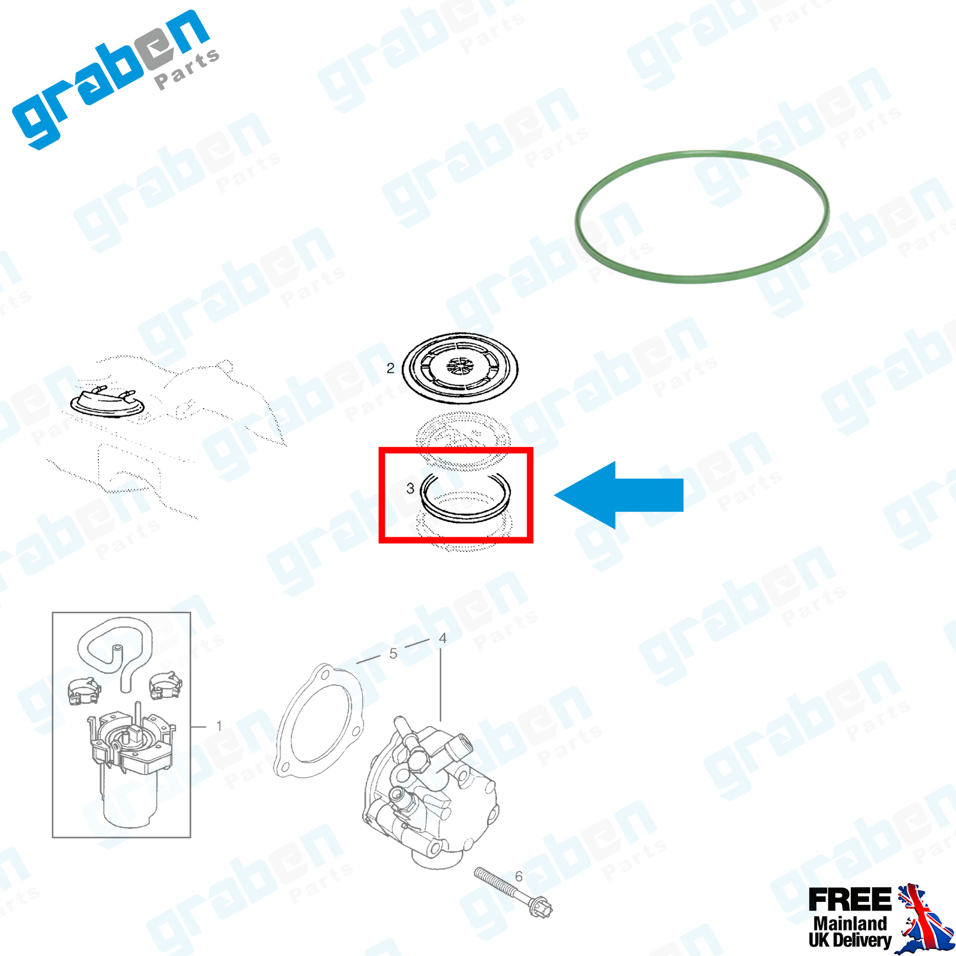 Grabenparts_Fuel Tank Pump Gasket Seal For Opel / Vauxhall Astra MK5 Vectra Signum 1254280_