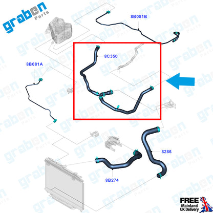 Grabenparts_Heater Hose Pipe For Ford Fiesta VI 1.25 Petrol 2008-2013 8V218C351DB 1870817_
