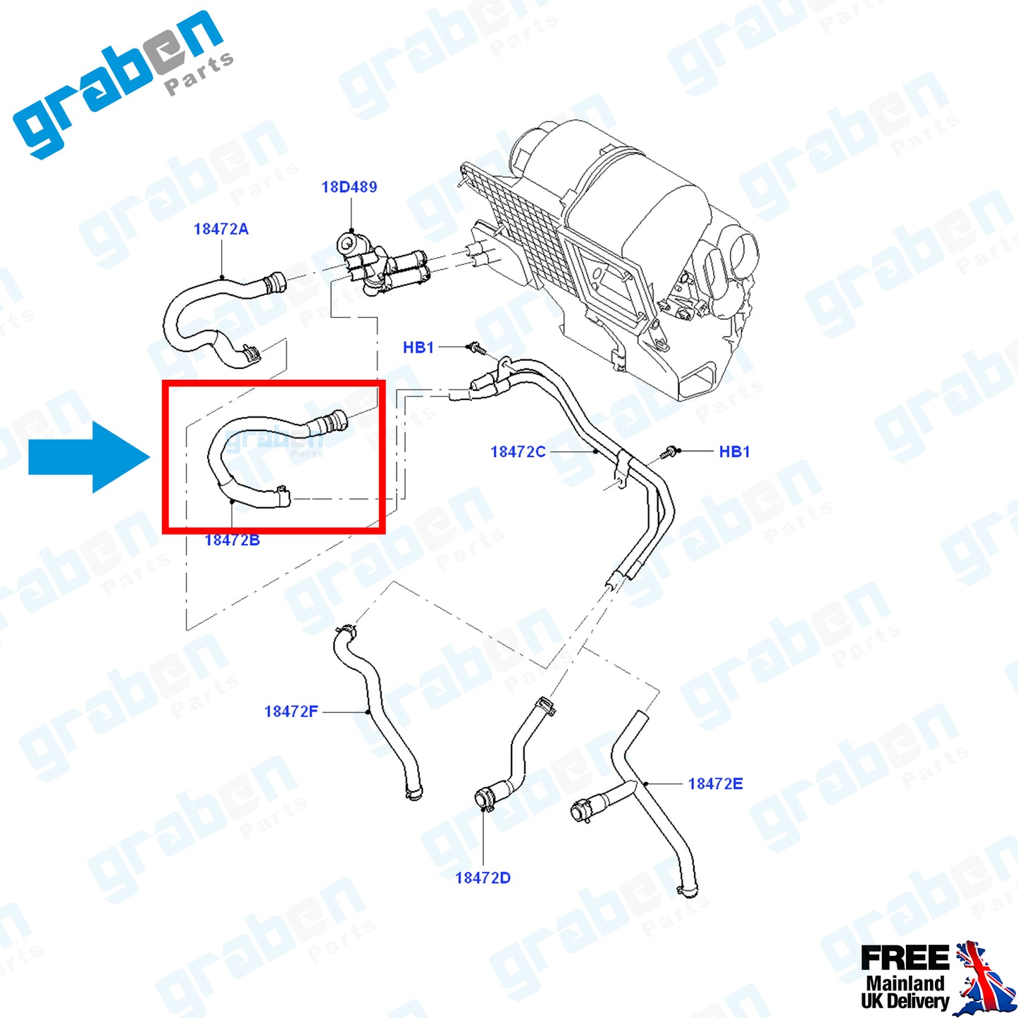 Grabenparts_Heater Hose Pipe For Ford Transit V347 MK7 2006-2011 6C1618K579AB 1419409_