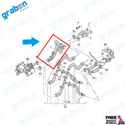 Grabenparts_Heater Hose Pipe For VW Polo VI 1.4 / Seat Ibiza / Skoda Fabia II 1.4 6R0122157C_