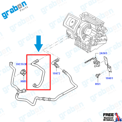 Grabenparts_Heater Hose Radiator Pipe For Ford Focus II 1.4 / 1.6 2004-2012 3M5H8C553ADF_
