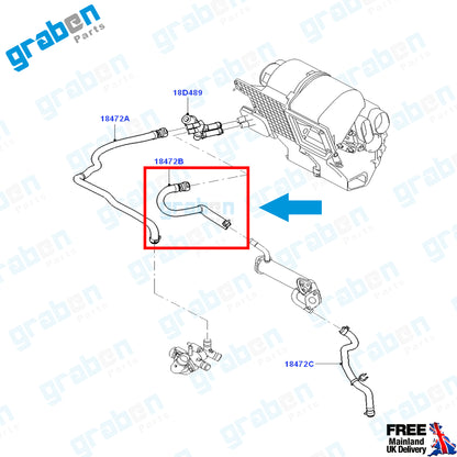 Grabenparts_Heater Inlet Hose Pipe For Ford Transit MK7 2.4 TDCi 2006-2014 6C1118K579AG_