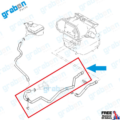 Grabenparts_Heater Outlet Hose Pipe For Ford Fiesta V / Fusion 1.25 / 1.4 / 1.6 2S6H18D359AD_