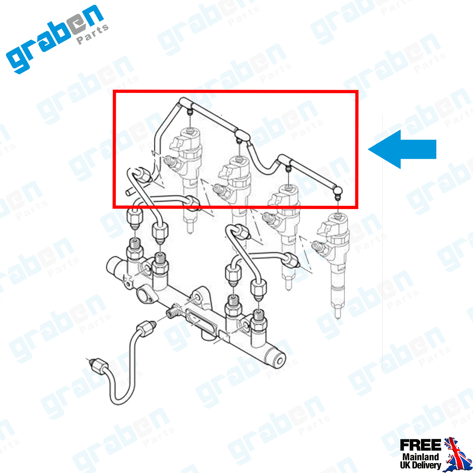 Grabenparts_Injector Leak-Off Fuel Return Pipe For Peugeot / Citroen 2.0 HDI 1573.SR_