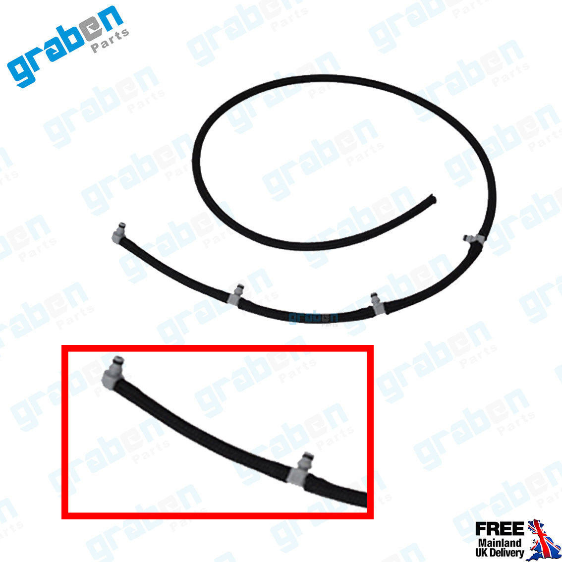 Grabenparts_Injector Leak-Off Return Pipe For Ducato / Boxer / Relay III 3.0 HDI 504384342_