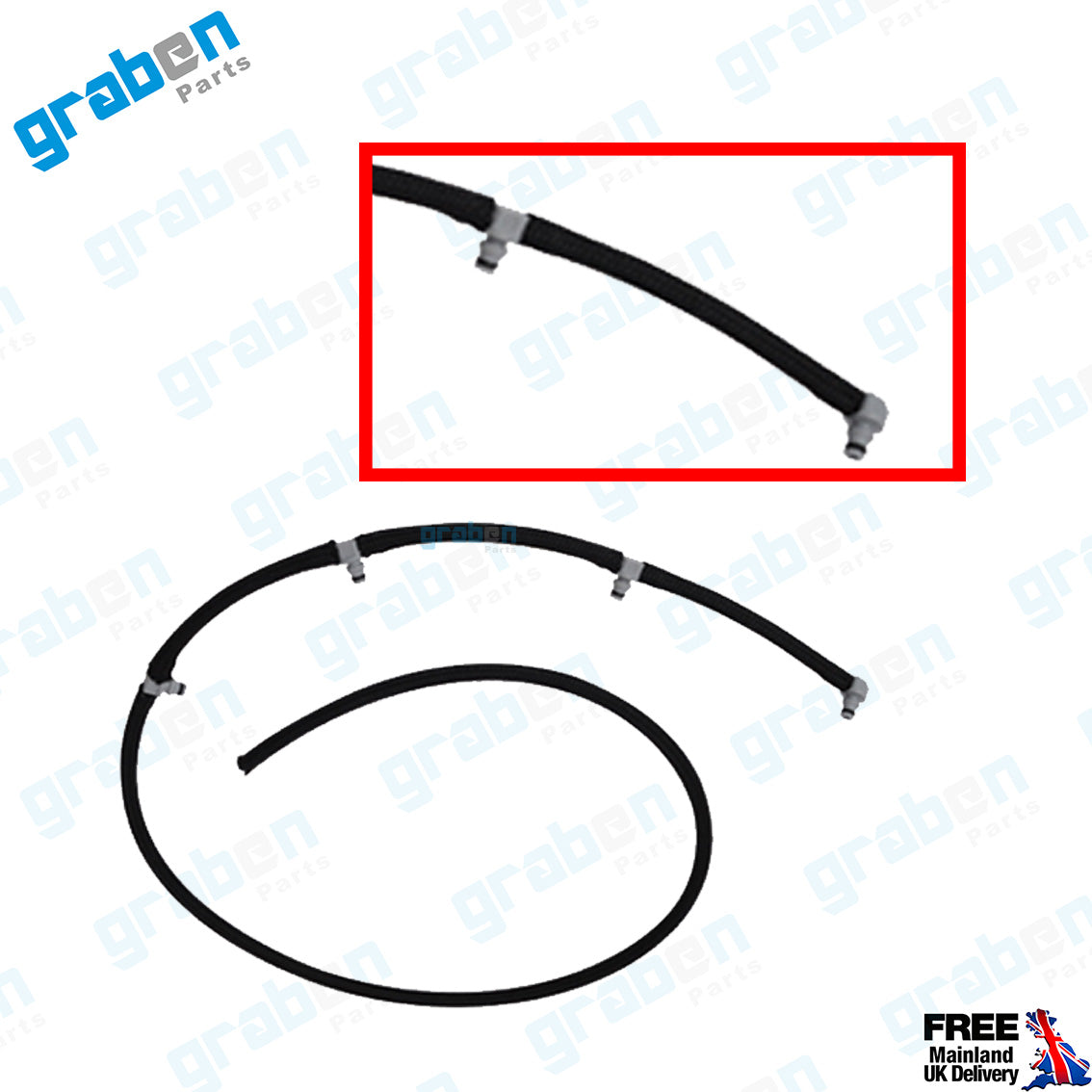 Grabenparts_Injector Leak-Off Return Pipe For Ducato / Boxer / Relay III 3.0 HDI 504384342_