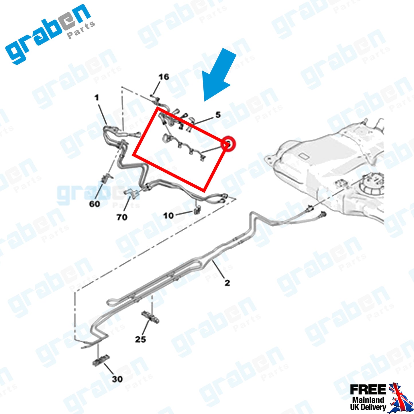 Grabenparts_Injector Leak Off Return Pipe For Citroën C4 / Peugeot 308 1.6 HDi 9675839380_