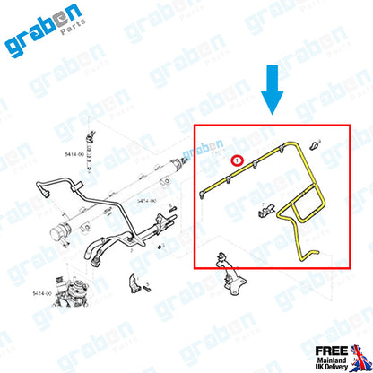 Grabenparts_Injector Leak Off Return Pipe For Iveco Daily VI 3.0 Diesel 5801783855 5801646957_