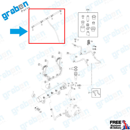 Grabenparts_Injector Leak Off Return Pipe For Opel Astra G / Astra H 1.7CDTI 97360425_