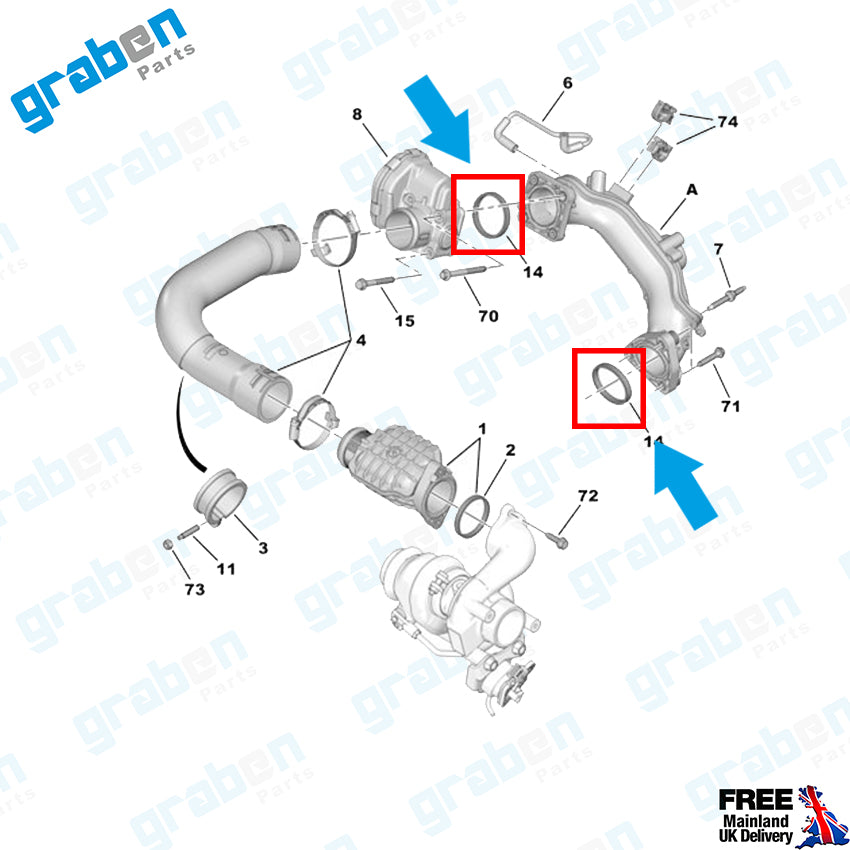 Grabenparts_Intake Manifold Pipe Gasket For Peugeot /Citroen 1.6 HDI Engines 0382.QW 1699542_