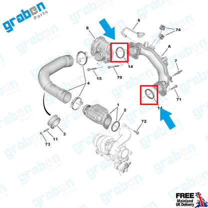 Grabenparts_Intake Manifold Pipe Gasket For Peugeot /Citroen 1.6 HDI Engines 0382.QW 1699542_