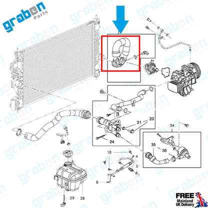 Grabenparts_Lower Radiator Hose For Opel Insignia A 1.6 2009-2017 1336643 GM 22986928_