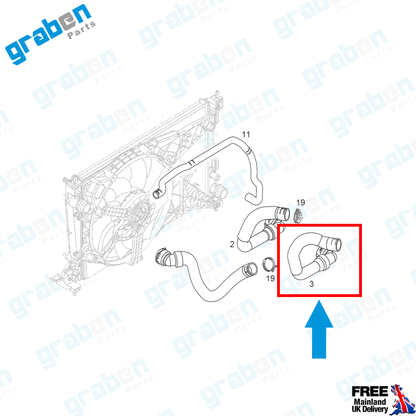 Grabenparts_Lower Radiator Hose Pipe For Vauxhall Corsa MK3 (D) 1.7 CDTi 2006-2014 1336039_