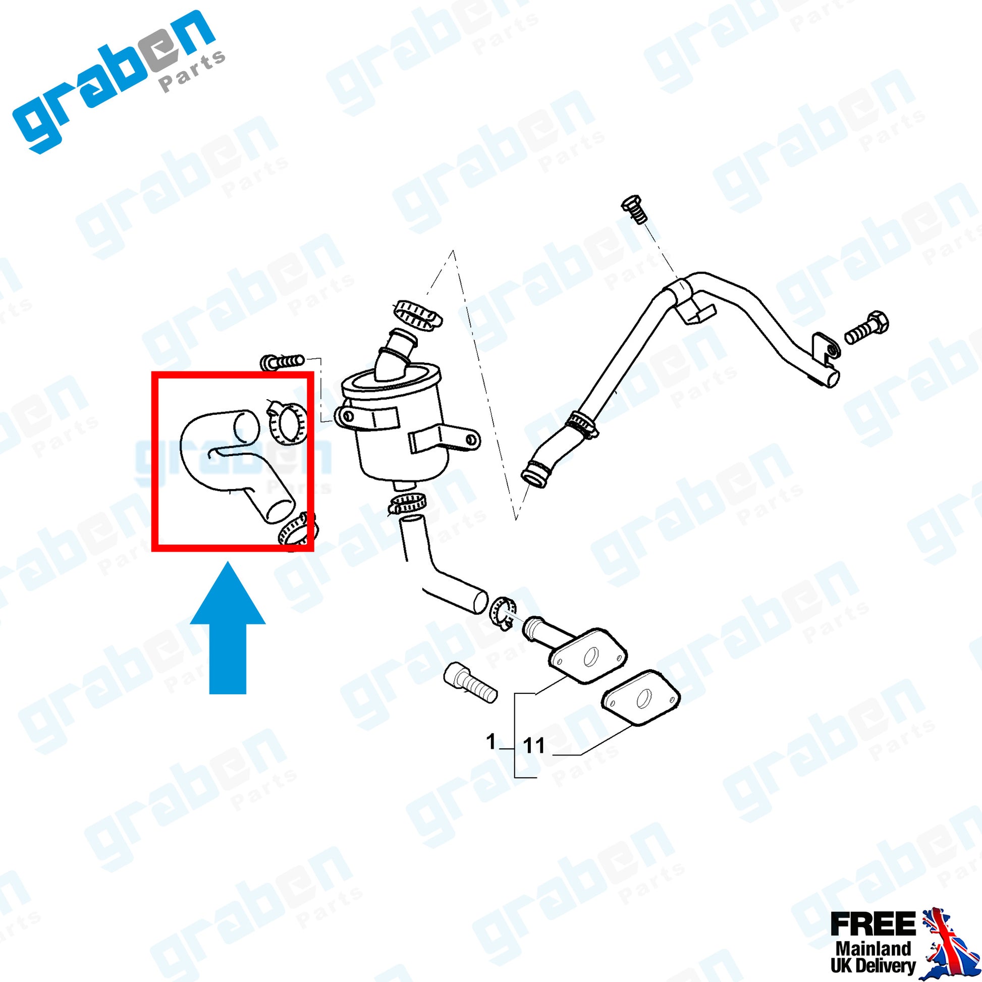 Grabenparts_Lubrifiction Oil Hose Pipe For Opel Corsa Astra Combo 1.3 Diesel 636861 55191438_