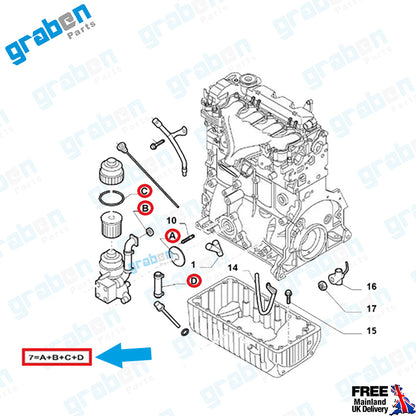 Grabenparts_Oil Filter Gasket Seal Kit For Focus MK3 / Mondeo / Kuga 2.0 TDCI 3M5Q6A646AA_
