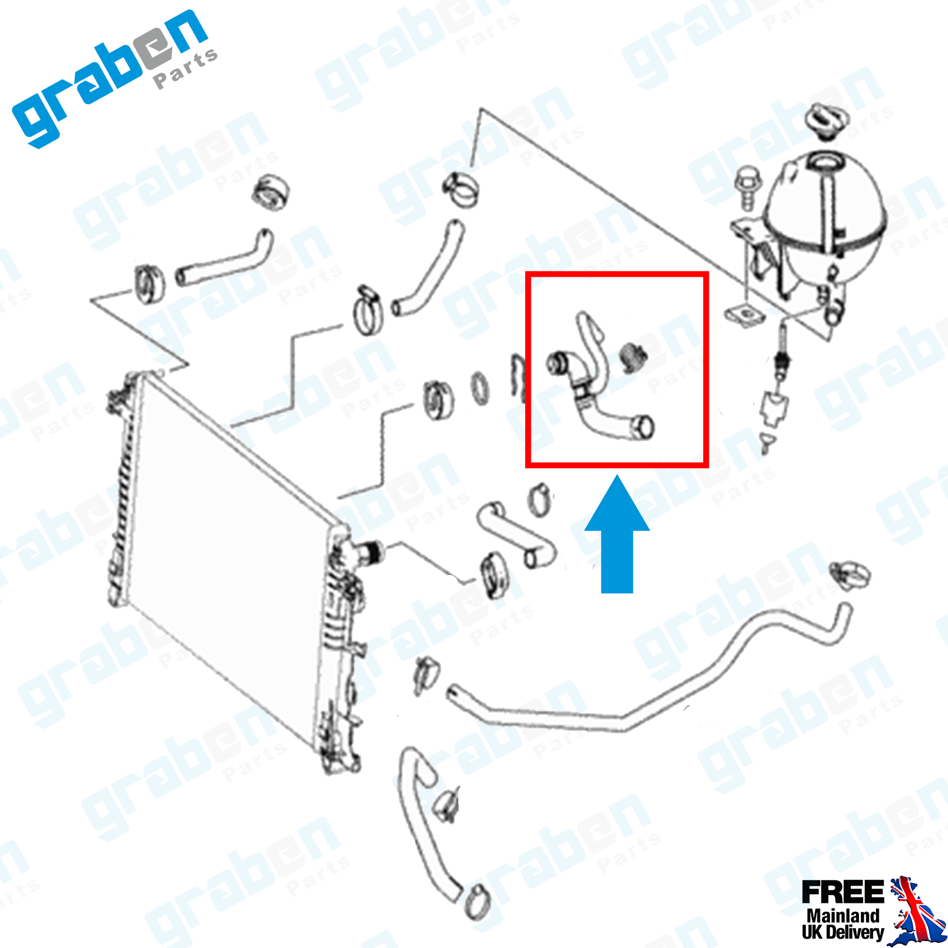 Grabenparts_Radiator Lower Hose For Mercedes Sprinter (906) , VW Crafter 2.5 TDI 9065010482_