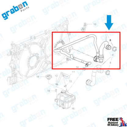 Grabenparts_Radiator Lower Hose For Vauxhall Insignia 2.0 CDTI 2008-2017 1337893 GM 13220128_
