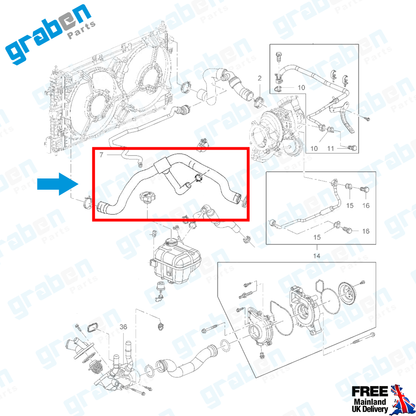 Grabenparts_Radiator Lower Hose For Vauxhall Insignia 2.0 Turbo 2008-2017 1337891 GM13220126_
