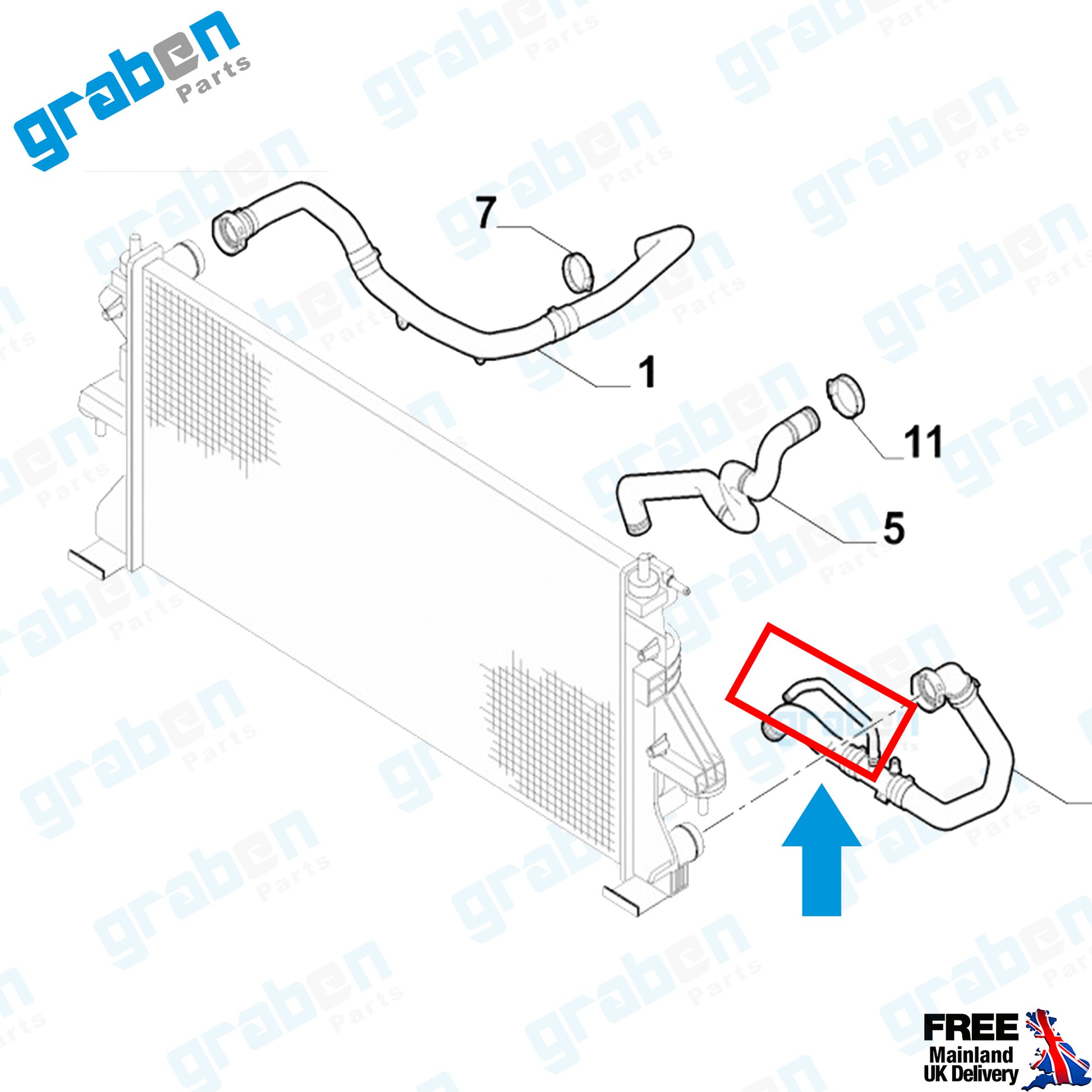 Grabenparts_Radiator_Lower_Hose_Pipe_For_Ducato_Boxer_Jumper_III_2.2_HDI_1349150080_1351.PK_