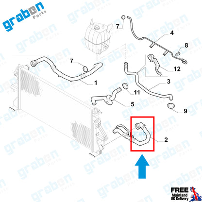 Grabenparts_Radiator Lower Hose Pipe For Ducato / Boxer / Jumper III 2.2 HDI 1349150080_