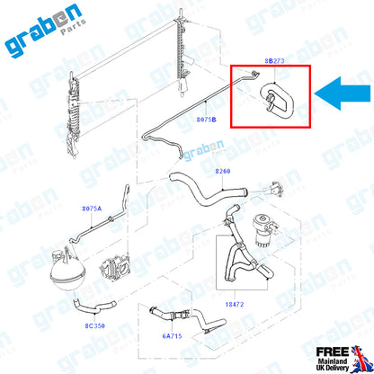 Grabenparts_Radiator Lower Hose Pipe For Ford Transit MK7 2.3 2006-2014 1370899 6C118B273CB_