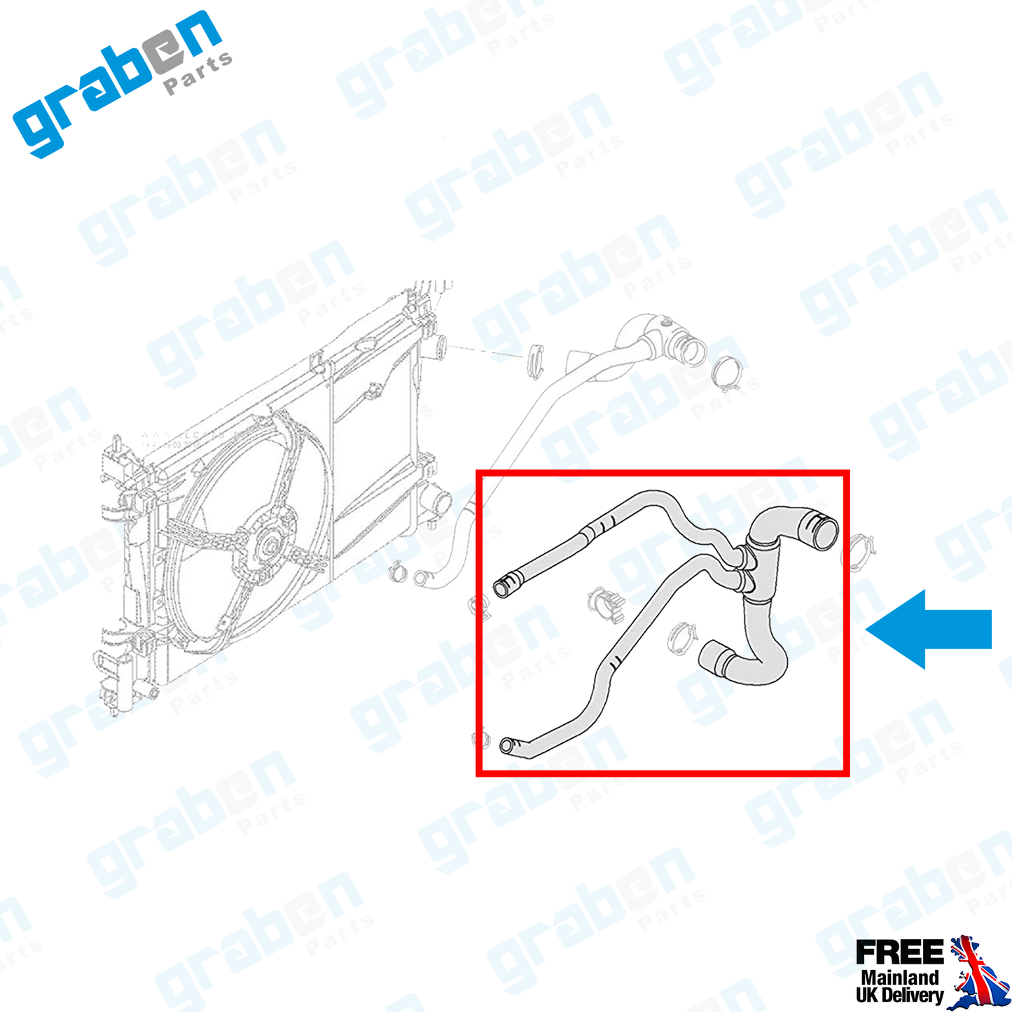 Grabenparts_Radiator Lower Hose Pipe For Vauxhall Corsa MK3 (D) 1.4 Petrol 2006-2014 6336135_