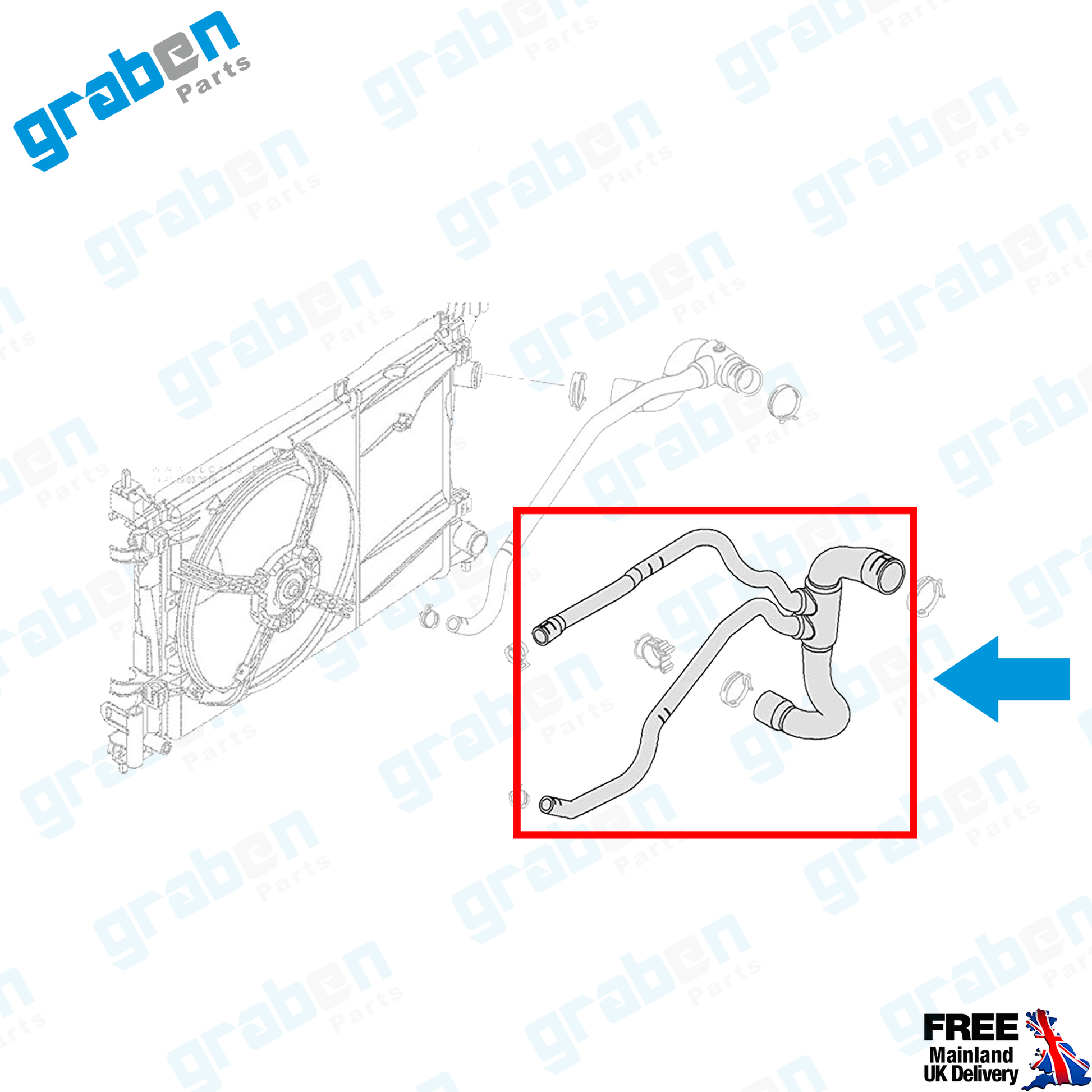 Grabenparts_Radiator Lower Hose Pipe For Vauxhall Corsa MK3 (D) 1.4 Petrol 2006-2014 6336135_
