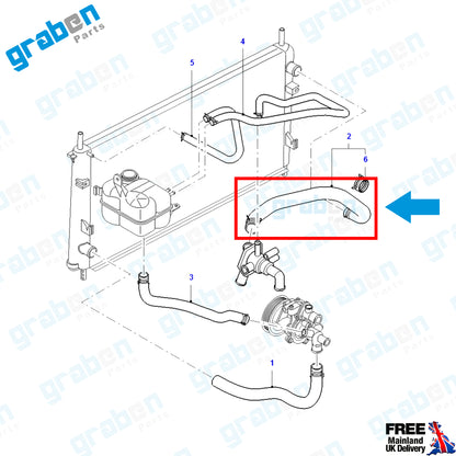 Grabenparts_Radiator Upper Hose Pipe For Ford Transit T350 V184 2.3 2.4 YC158B274FD 4080503_