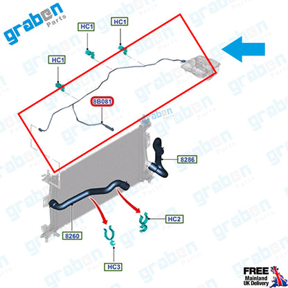 Grabenparts_Spare Water Tank Pipe For Ford Focus III 2.0 2013-2017 150HP BV618K012KF 1736967_
