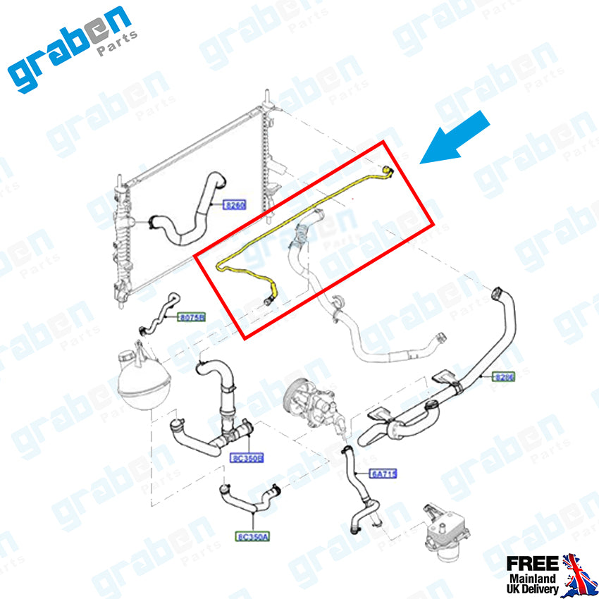 Grabenparts_Spare Water Tank Pipe For Ford Transit 2.2 TDCi CC118C012AB 2006-2014 1750262_