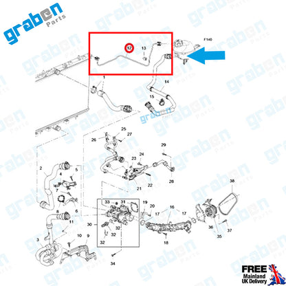 Grabenparts_Spare Water Tank Pipe For Peugeot Citroen Vauxhall DS 9805454880 3639681_