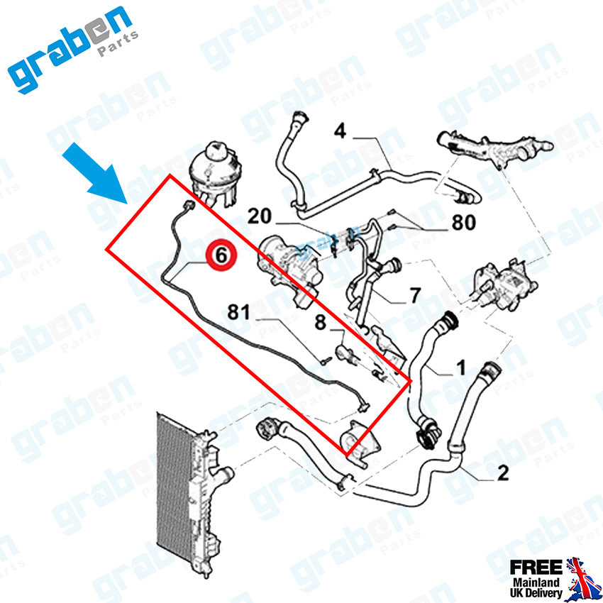 Grabenparts_Spare Water Tank Pipe For Vauxhall Astra VIII L 1.2 1.5 2021+ 9676650780_
