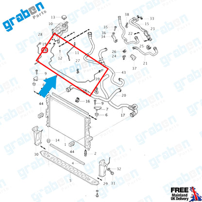 Grabenparts_Spare Water Tank Pipe For Volvo S60 II / S80 II / V60 / V70 XC60 2.0 T 31202748_