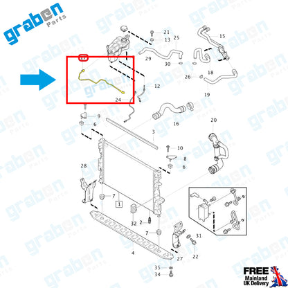 Grabenparts_Spare Water Tank Pipe For Volvo S60 II S80 II V60 V70 XC60 XC90 3.0 T 31319051_
