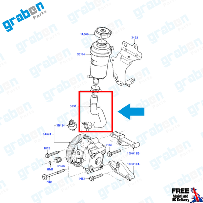 Grabenparts_Steering Hydraulic Hose For Ford Focus II / C-Max 1.6 4M513691AA 1317039_