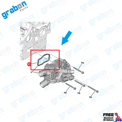 Grabenparts_Thermostat Body Gasket Seal For Ford Citroen Opel Peugeot 2.0 Diesel 9800396880_