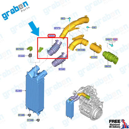 Grabenparts_Turbo Hose For Ford Tourneo Courýer /Ford Transit Courier 1.5 Tdci 2014+ 2380441_